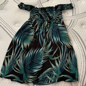 Off shoulder Tropical Dress